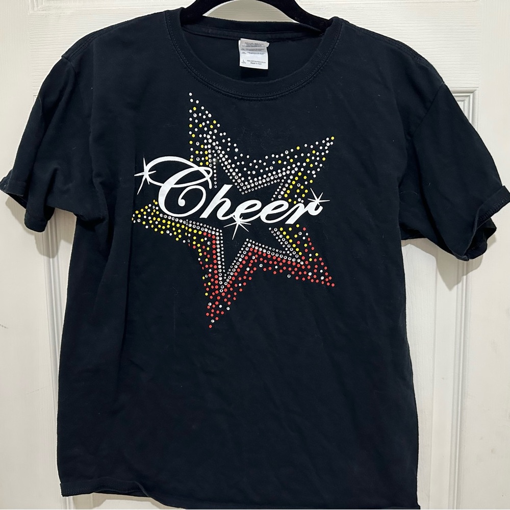 Cheer Star black tee with rhinestones
